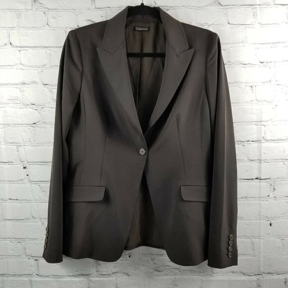 Vintage Size Small TAHARI Blazer Brown Single Breasted 1980's Career Office - Picture 3 of 11